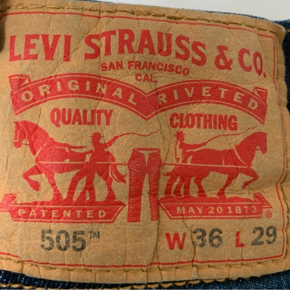 Levi’s 505 Men's Dark Blue Jeans Sz 36/29 - Picture 6 of 7